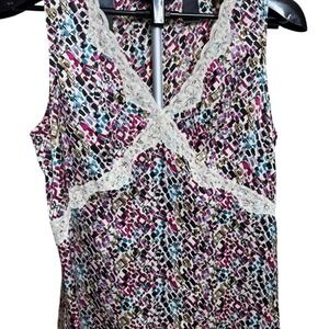 Vintage Silk Lace Trim Blouse